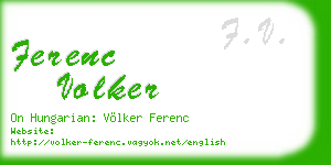ferenc volker business card